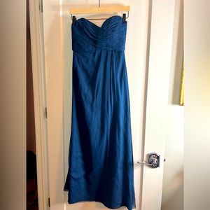 Strapless silk sheer dress